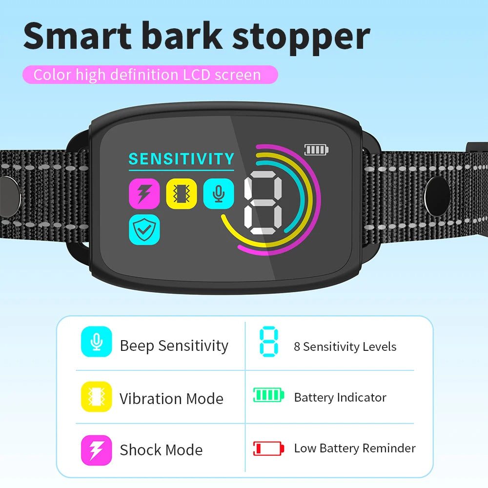 Smart Automatic Anti Barking Dog Collar Rechargeable Bark Stopper